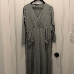 SHEIN Grey Maxi Dress - Size Medium